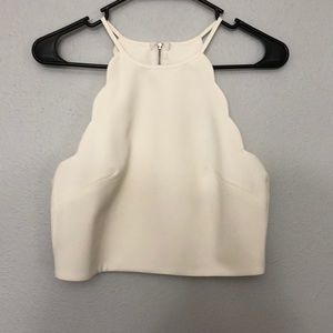 Crochet cream crop top